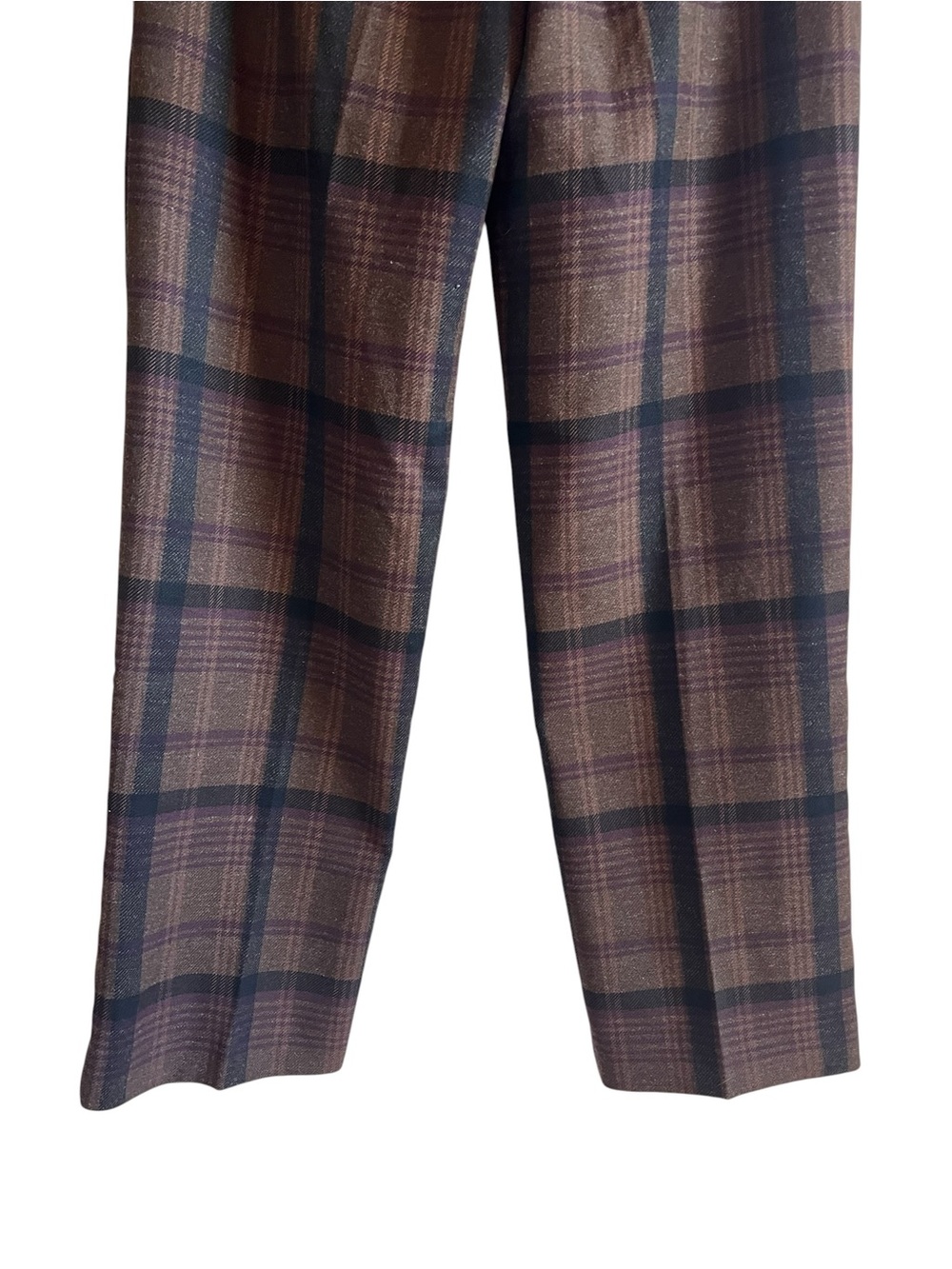 Babaton Nightscape pleated wool blend plaid pants size 2 excellent condition - Picture 8 of 12